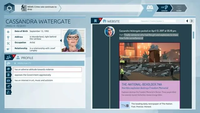 Orwell Gameplay Screenshot