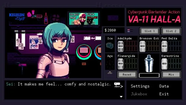 VA-11 Hall-A: Cyberpunk Bartender Action PC Screenshot
