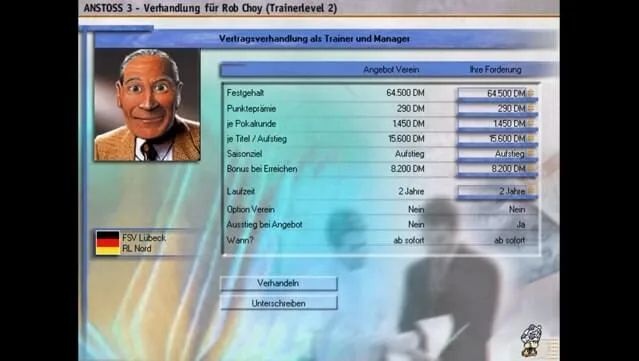 ANSTOSS : Der Fußballmanager PC Screenshot