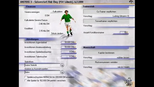 ANSTOSS : Der Fußballmanager Gameplay Screenshot